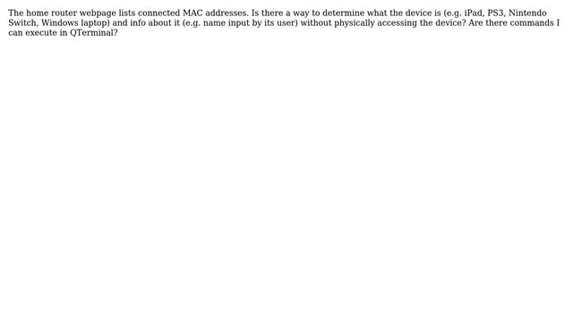 Ubuntu: Given a MAC address, can I determine what device it is through QTerminal? смотреть онлайн