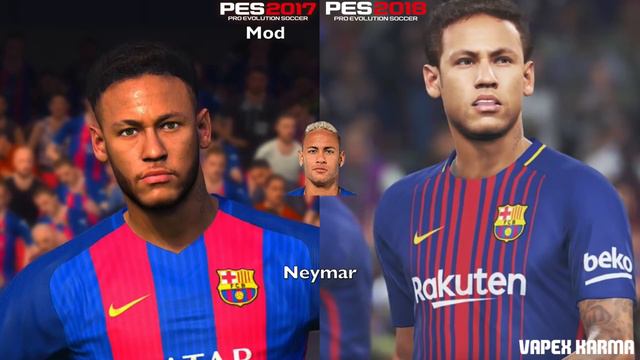 PES 2018 Player Faces vs PES 2017 PC Face Mods - How close are the Mods? смотреть онлайн