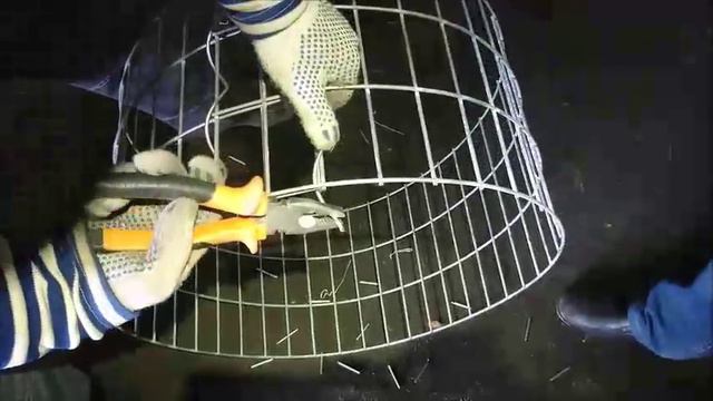 Собираем вазон из габионов