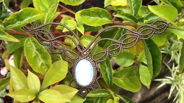Macrame by Afeng： 2021-07｜Macrame Tutorial｜Macrame Necklace｜Moonlight necklace ｜编绳｜DIY смотреть онлайн