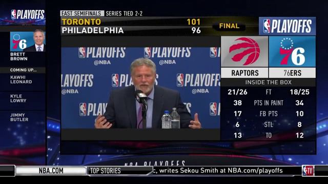 Nick Nurse & Brett Brown Postgame Interview | Game 4: Raptors beat 76ers 101-96 | NBA GameTime смотреть онлайн