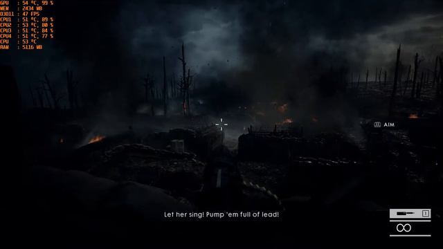 Battlefield 1 [PC] GTX 1050 Ti 4GB GDDR5 & Intel Pentium G4560 & 8 GB RAM смотреть онлайн