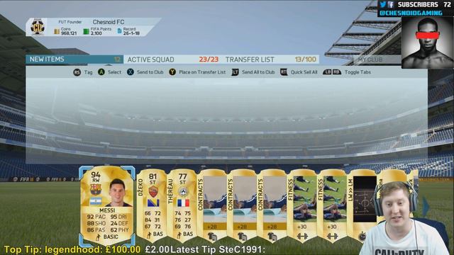 MESSI IN A PACK!! w/Live Reaction | FIFA 16 Ultimate Team смотреть онлайн
