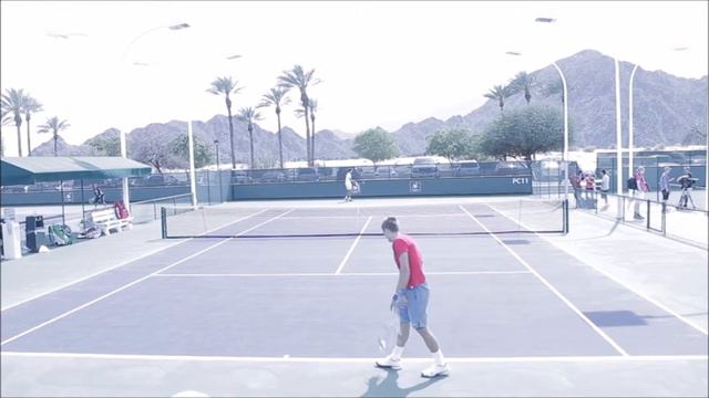 Jarkko Nieminen practicing serves at Indian Wells 2014 смотреть онлайн