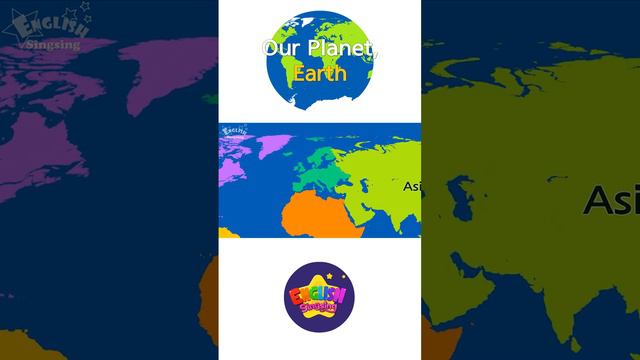Kids vocabulary - Our Planet, Earth - continents & oceans #shorts смотреть онлайн