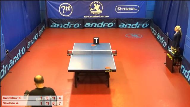 Настольный теннис матч 01042019 6 Костриков Сергей Сироткин Андрей смотреть онлайн