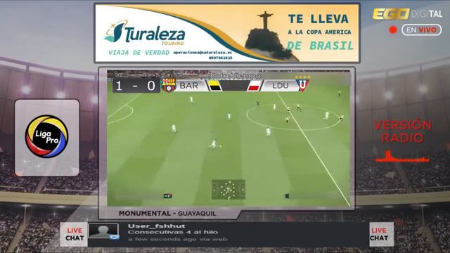 En Vivo- Formato radio Ego Sport radio: Barcelona sc vs Liga de Quito смотреть онлайн