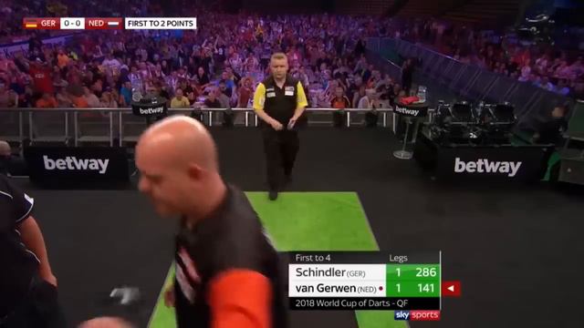 180 MADNESS! Michael Van Gerwen Vs. Martin Schindler - World Cup Of Darts 2018