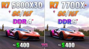 Ryzen 7 5800X3D vs Ryzen 7 7700X - Test in 8 Games
