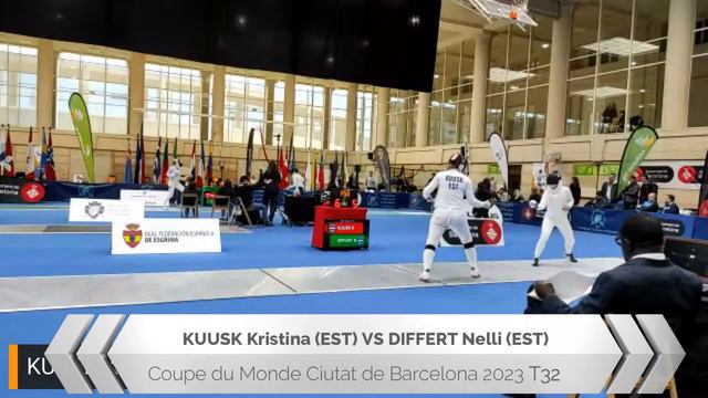 KUUSK Kristina (EST) - DIFFERT Nelli (EST) T32 CM de Barcelona 2023 Epee Female Ind смотреть онлайн