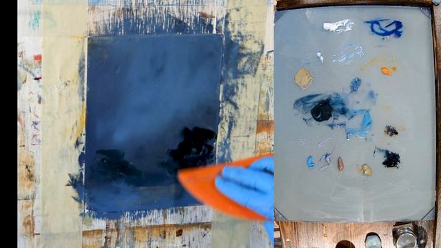 Painting Feeling Blue: An abstract landscape in oil and cold wax - no narration смотреть онлайн