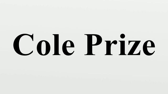 Cole Prize