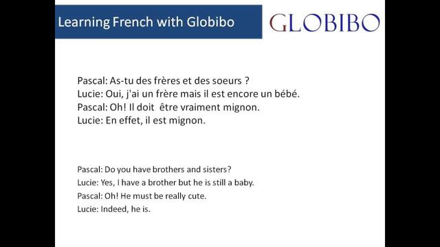 Language Course - French A1 - Lesson 1 (Dialogues) - Globibo