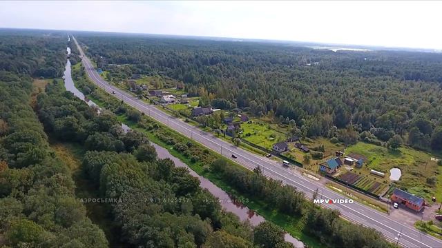 Деревня Мшага ~ Новгородский район ~ обзор виды сверху с высоты птичьего полета аэросъемка смотреть онлайн