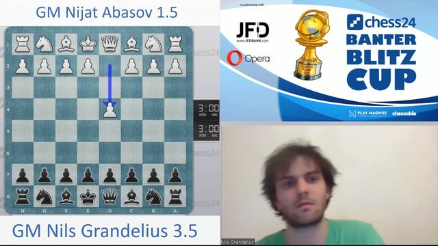 GM Nils Grandelius vs. GM Nijat Abasov | Banter Blitz Cup смотреть онлайн