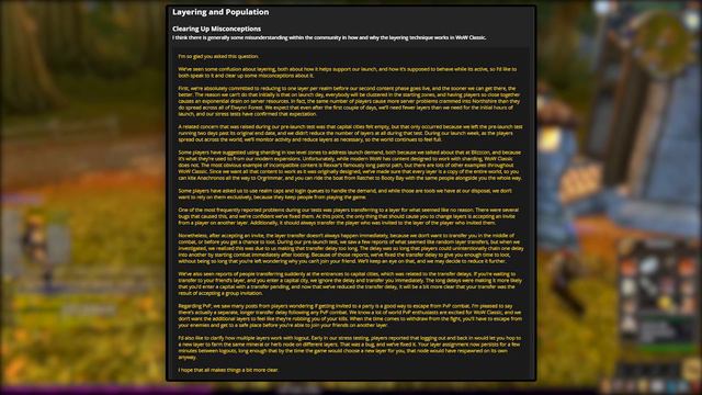 Classic WoW - Developer Q&A Discussion (August 20th AMA)