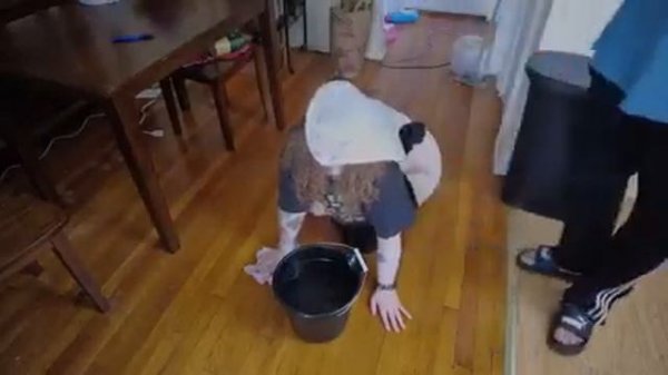 wedgie girl in home wash