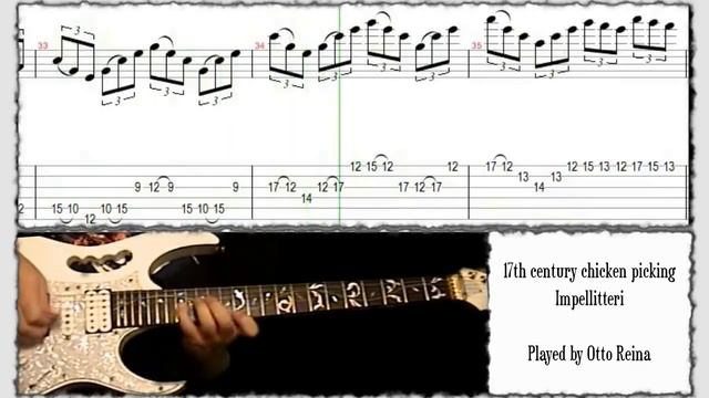 Impellitteri - 17th century chicken picking cover + lesson - Otto Reina смотреть онлайн