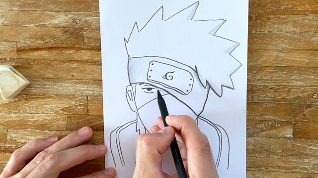 how to draw Kakashi Hatake / How to draw anime step by step / Easy drawing ideas for beginners смотреть онлайн