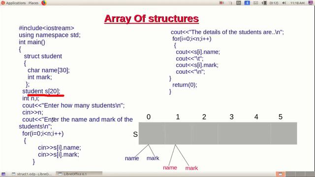 Array Of structures in C++ смотреть онлайн