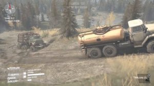 Spintires: MudRunner Буксируем Зил 131 с лесом в гору на Урале 4320