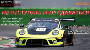 Asseto Corsa Competizione - Настройка авто ( Порше на монзе и моё виденье по настройкам)