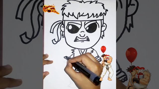 How to Draw Ryu from Street Fighter@artonline смотреть онлайн