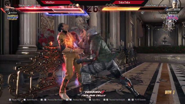 Tekken 8 🔥 Malluv (Law) Vs TakaTaka (#5 Bryan) 🔥 Ranked Matches! смотреть онлайн