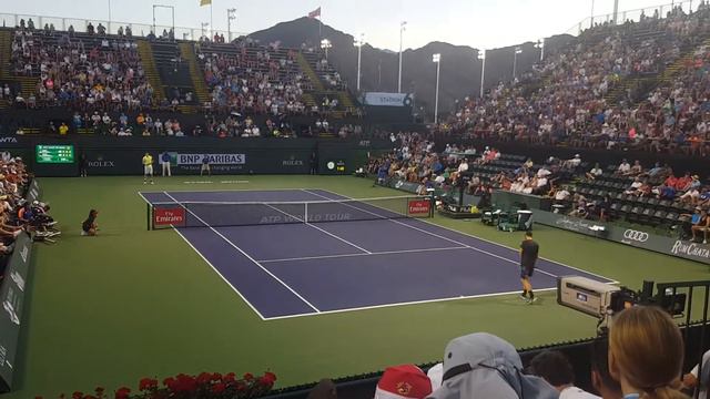 Steve Johnson v Kevin Anderson at Indian Wells 2017 courtside view смотреть онлайн