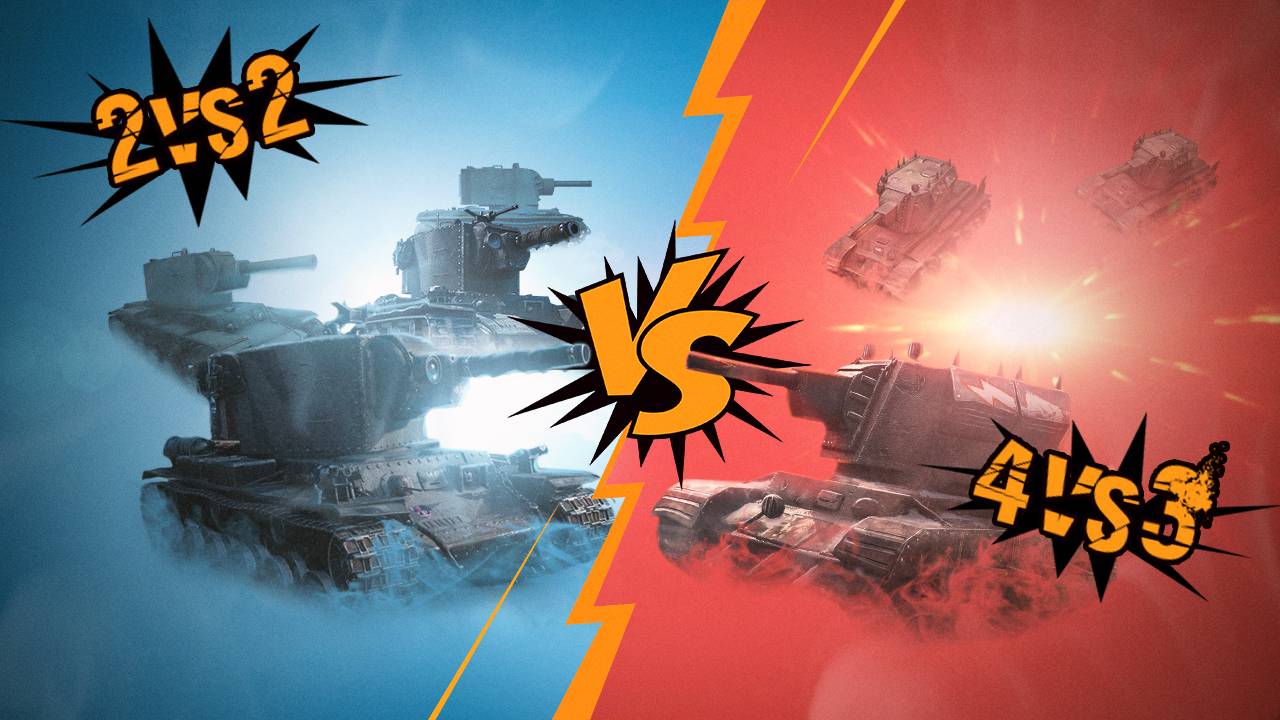 КВ-2 VS КРУШИТЕЛЬ! МАСШТАБНОЕ ПРОТИВОСТОЯНИЕ ТАНКОВ! 5 VS 2, 4 VS 2, И ДАЖЕ 2 VS 2! TANKS BLITZ! смотреть онлайн