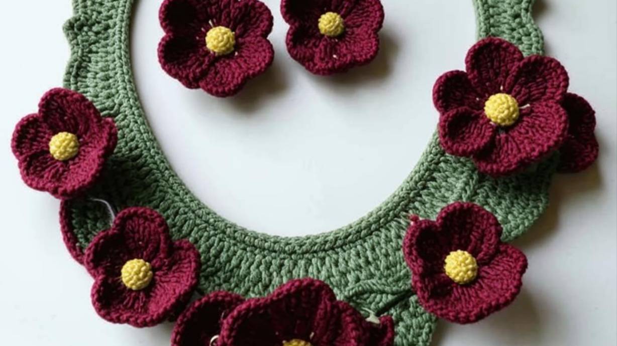 Украшения, с цветами и листьями от нейросети. ВЯЗАНИЕ. Подборка №12. смотреть онлайн