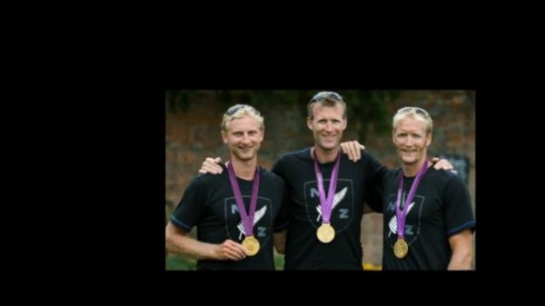 Gold medal-winning rowers Eric Murray, Hamish Bond and Mahe Drysdale Rowing