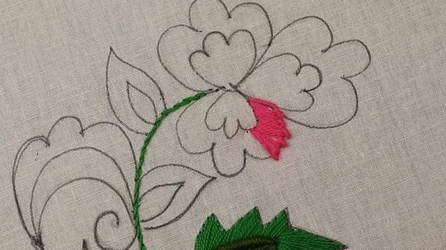 Very easy and beautiful new hand embroidery pattern for beginners смотреть онлайн