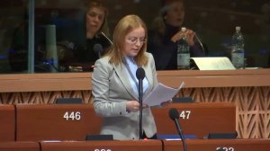 Выступление председателя фракции ПКРМ И.Шупак на зимней сессии ПАСЕ