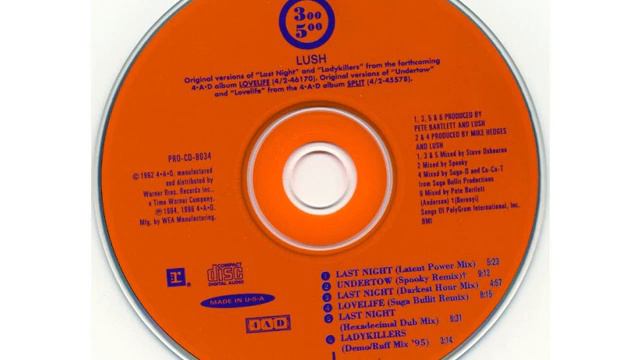 Lush - Last Night (Latent Power Steve Osborne Remix) USA Promo Single, Emma Anderson, Miki Berenyi смотреть онлайн