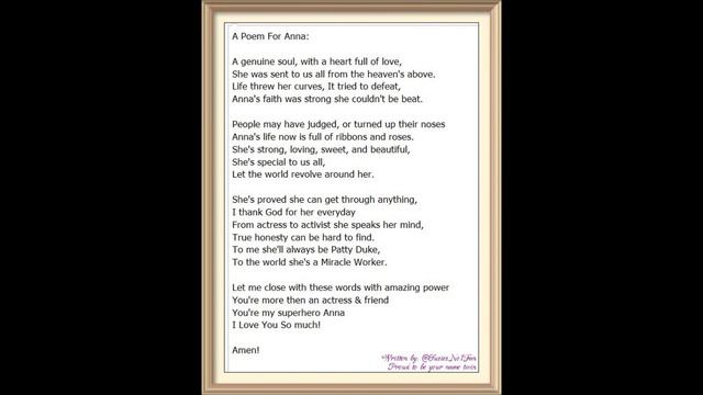 A Poem For Anna. @pattyduke_id смотреть онлайн