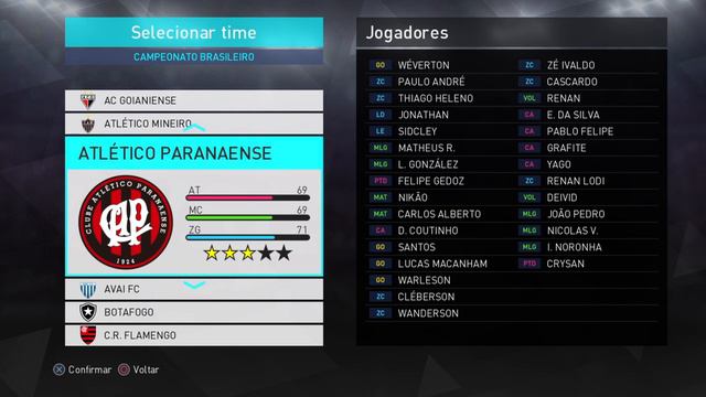 PES 2018: OPTION FILE CAMPEONATO BRASILEIRO* [PS4]