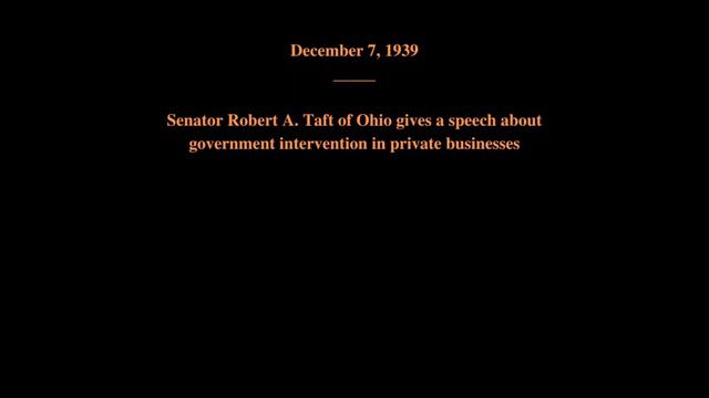 December 7, 1939 - Robert Taft Speech About Government Intervention in Business смотреть онлайн