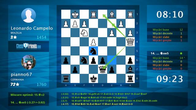 Chess Game Analysis: Leonardo Campelo - pianno67 : 0-1 (By ChessFriends.com) смотреть онлайн