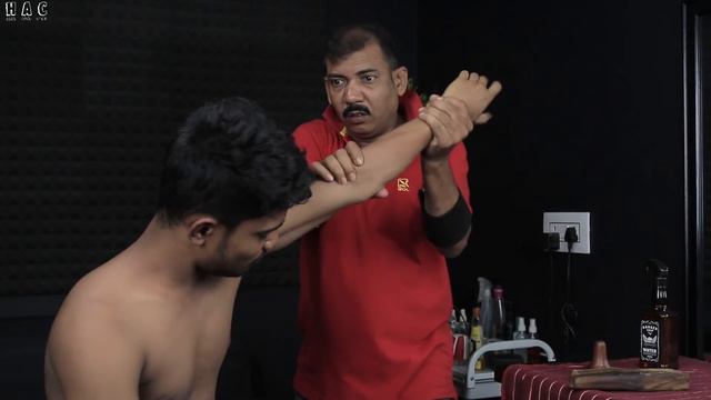 Most Hard Pain Relief Therapy By Asim Barber | Asim BarberTok Sen Massage With Neck & Hair Crack