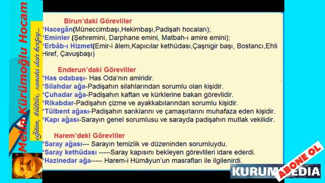 10.sınıf Tarih Topkapı Sarayı- Osmanlı Merkez Teşkilatı;Eba Tv Lise 10.Sınıf Uyumlu Tarih Osmanlı