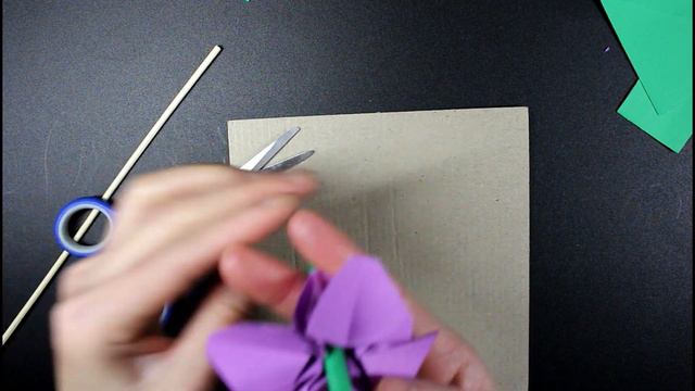 Origami Flower: How To Make Origami African Violet (Flower,Stamen, Leaf, Stem)