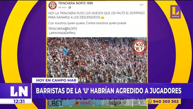 🔴 Barristas de Universitario de deportes habrían agredido a jugadores en Campo mar смотреть онлайн