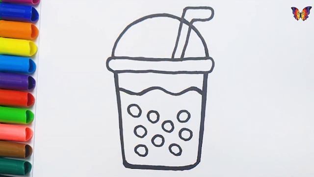 Как нарисовать напиток с пузырьками и трубочкой. Научимся рисовать вместе - это просто! смотреть онлайн