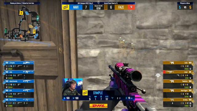 GRAND FINAL! NAVI vs FAZE [INFERNO] | IEM COLOGNE 2022 CSGO HIGHLIGHTS смотреть онлайн