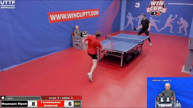 Медведев Юрий 3-1 Головешкин Алексей Турнир Восток 3 WINCUP 1.05.21 Прямая Трансляция Зал 3 смотреть онлайн