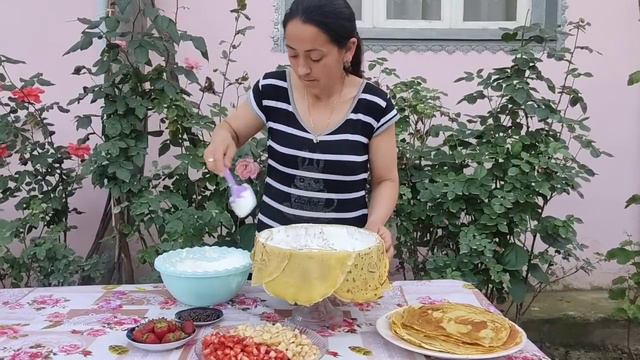 Чудесный блинный пирог Азербайджанская Кухня Деревенская Кухня Рецепты смотреть онлайн