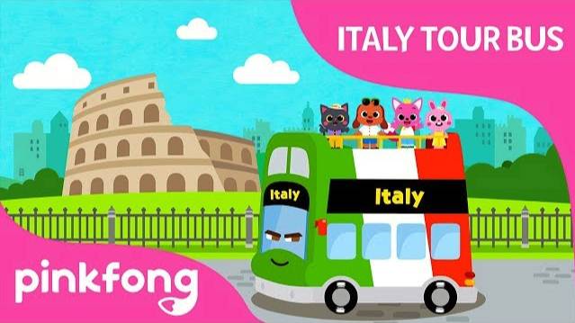 Italy Tour Bus | Ciao Italia! | Bus Songs | Wheels On The Bus | Pinkfong Songs For Children