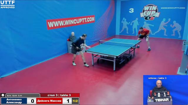 Антоненко Александр  3-2 Дейнега Максим Турнир Восток 5 WINCUP 10.10.21 Прямая Трансляция Зал 3