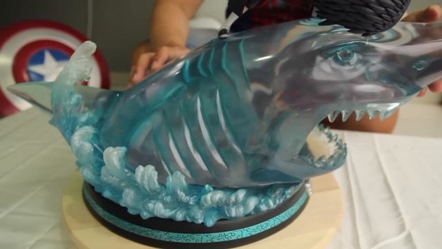 KISAME HOSHIGAKI RESIN STATUE WITH VERY HUGE DIORAMA SHARK MEGALODON From NARUTO SHIPPUDEN.